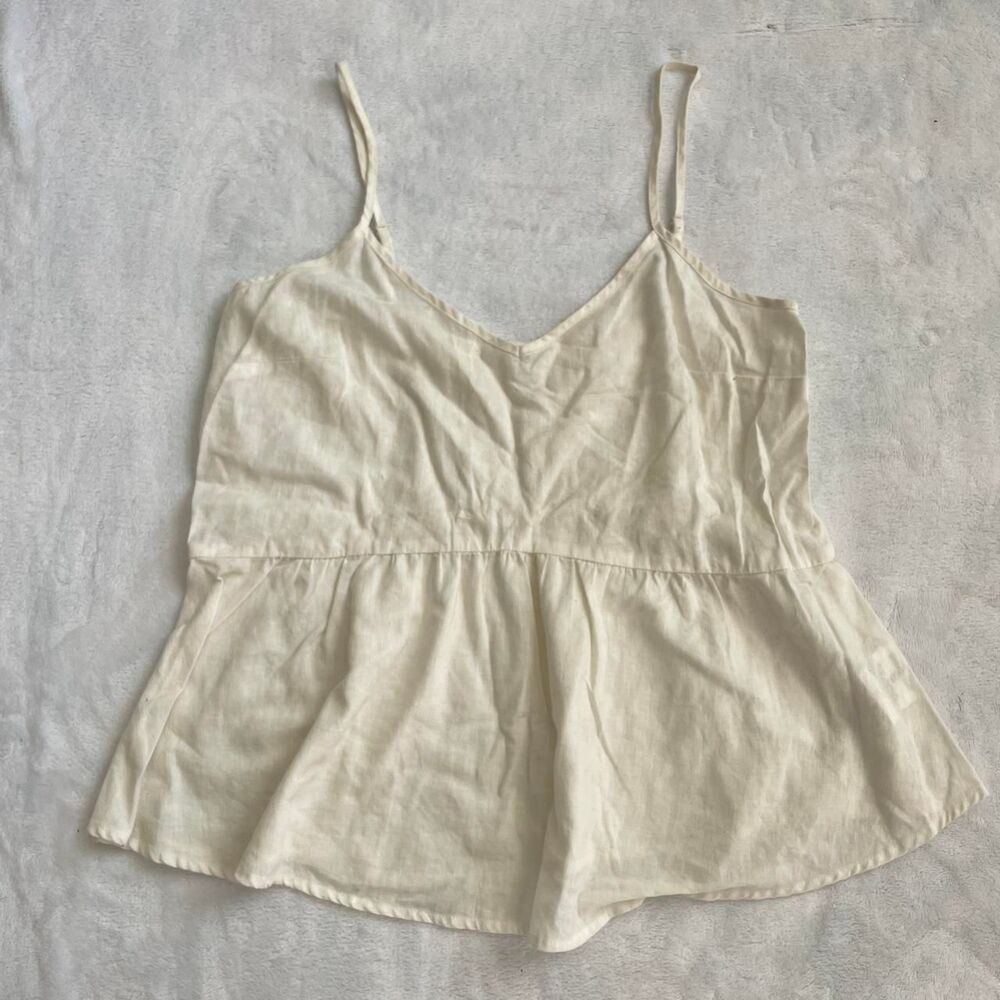 old navy linen blend tank top size small